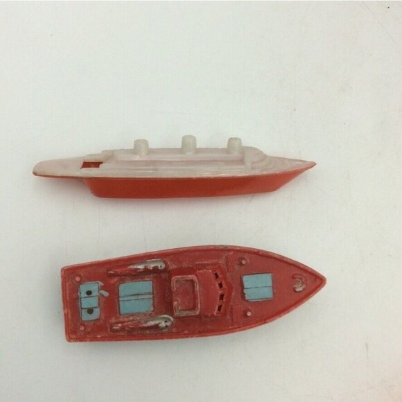 Vintage 60s Toy Plastic Ferry Boat 12” Greek Penny Car Carrier Tug Boats Set 4 - Picture 3 of 16